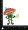 Rainy Day Holding a Red Mushroom Umbrella, Embroidered, Iron on Patch